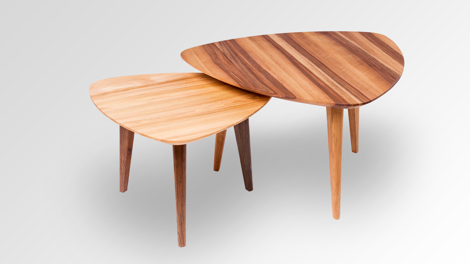 Beistelltische von Fanger Design aus Schweizer Holz